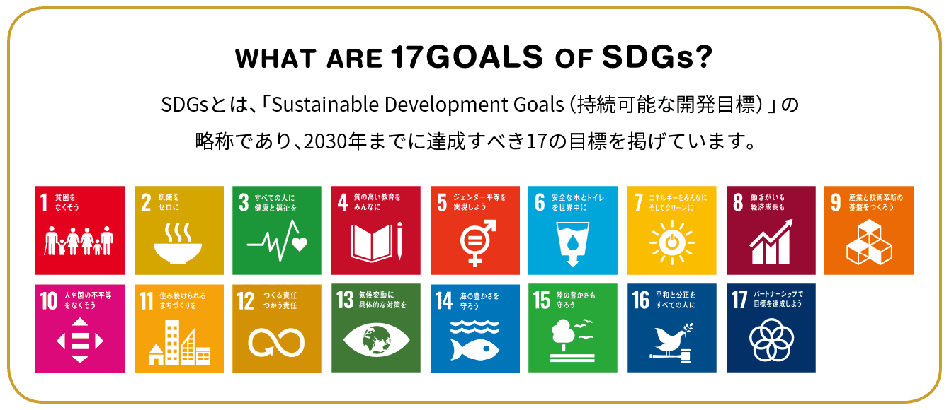 WHAT ARE 17GOALS OF SDGs? SDGsȤϡSustainable Development Goals־Aܤ_kĿˣԳƤǤꡢ2030ޤǤ_ɤ٤17ĿˤƤޤ